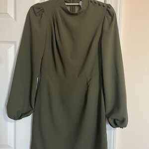 Elegant Olive Green Dress